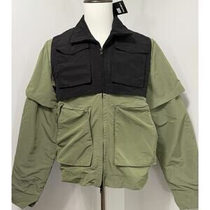 NEW Nash Olive Vanta Black Utility Jacket Water Resistant 3D Pockets Vest $595 L